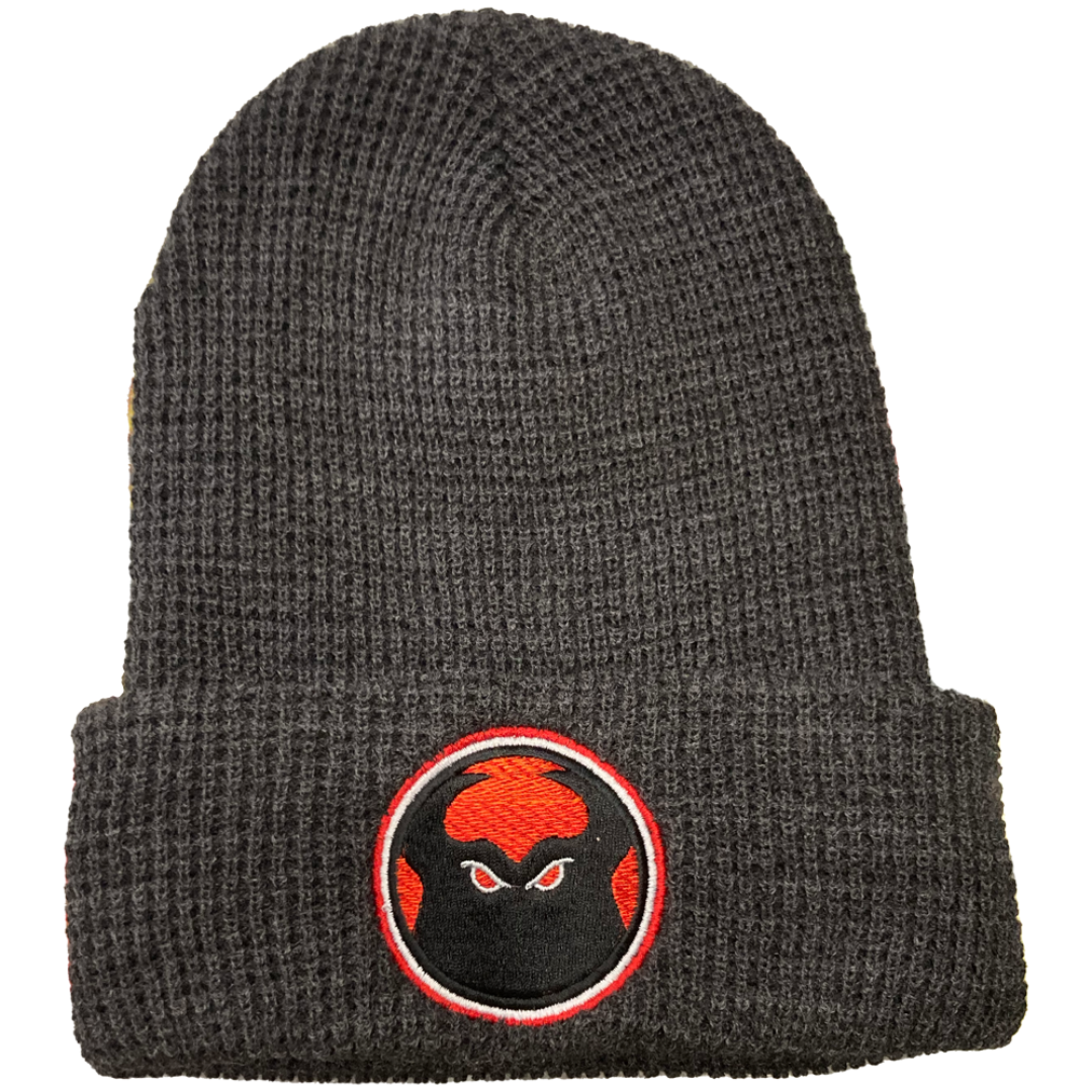 Warped Devil Head Logo Beanie - Heather Grey
